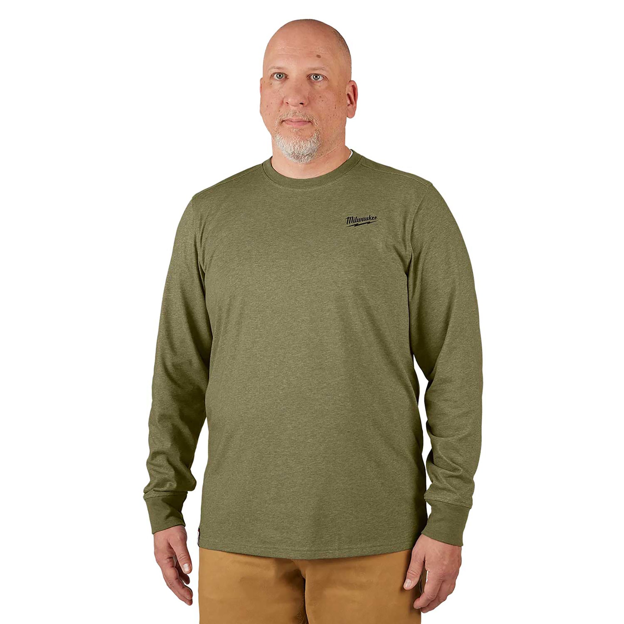 Milwaukee Hybrid work long sleeve Tee green workwear 604GN